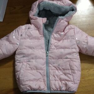 Wonder Nation Pink Star Pattern Puffer Jacket